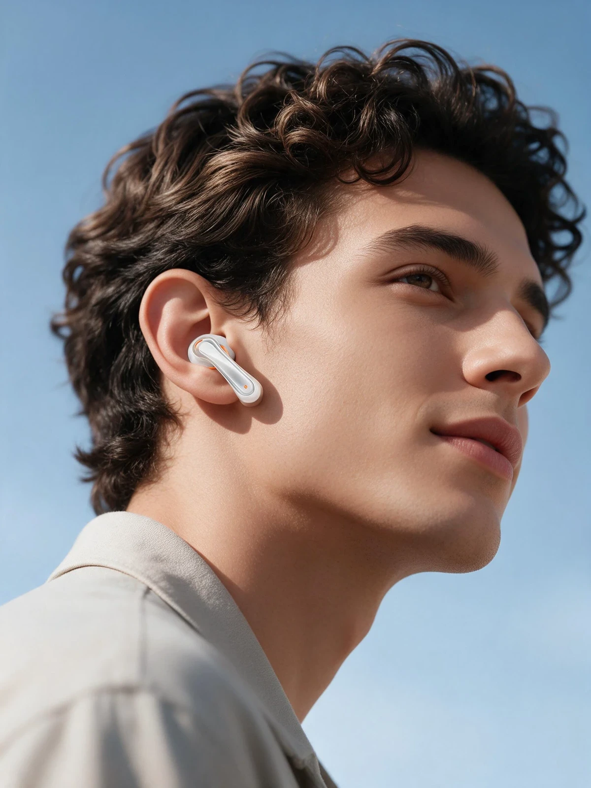 Creative human with smart AI earbud wearable